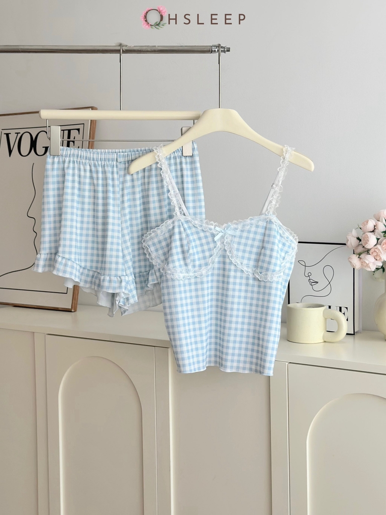 Đùi 2 dây caro Đỏ Xanh