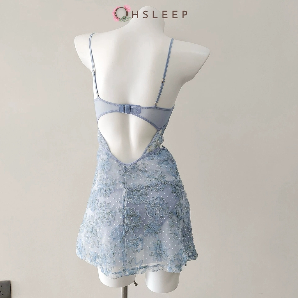 Váy 2 dây hoa sexy Hồng Xanh