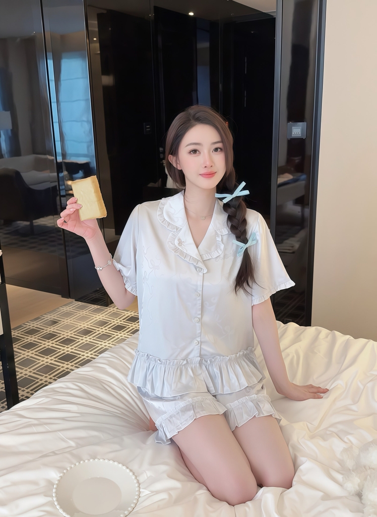 Đùi nơ trơn Hồng Xanh