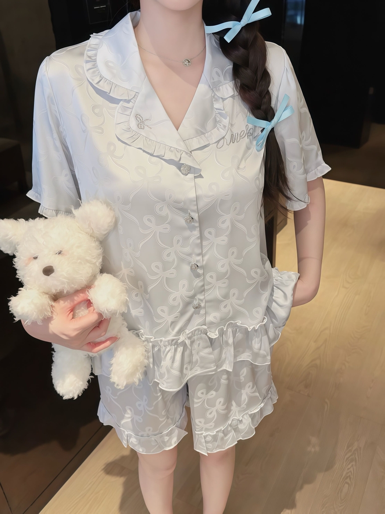 Đùi nơ trơn Hồng Xanh