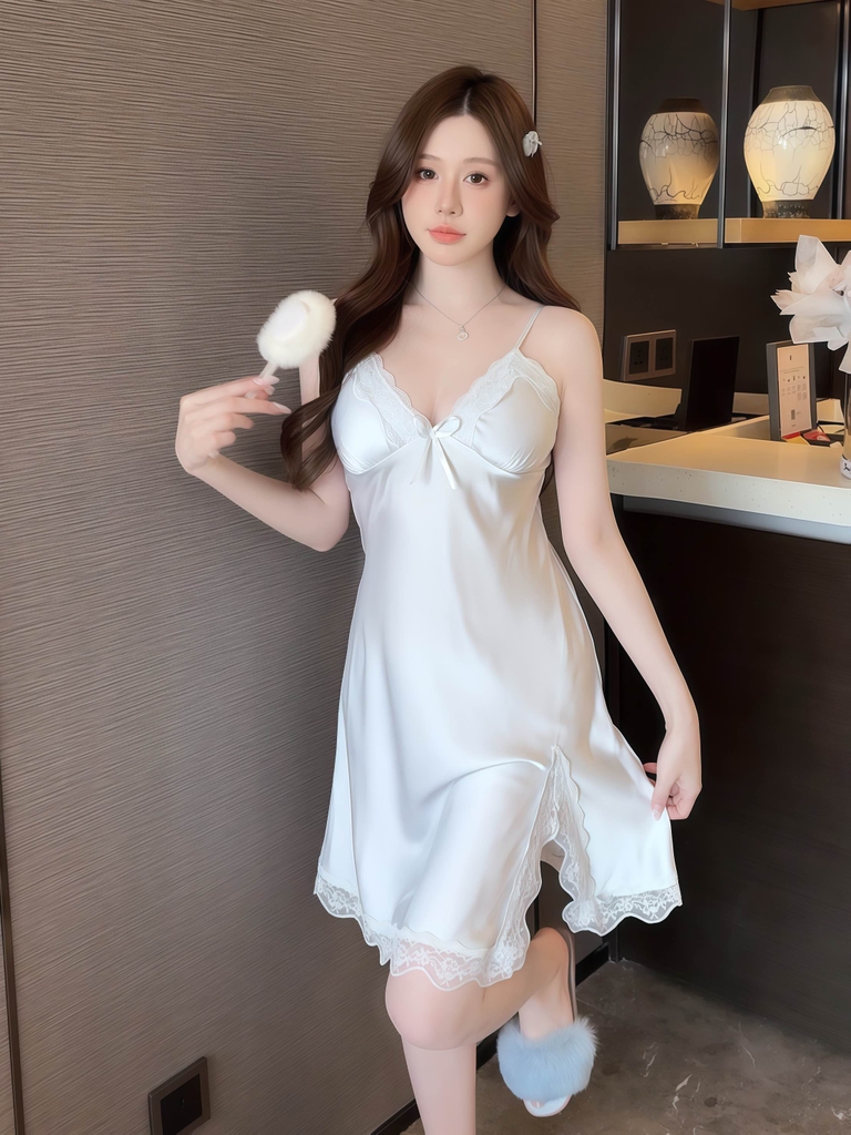 Váy 2 dây trơn nơ 5 màu
