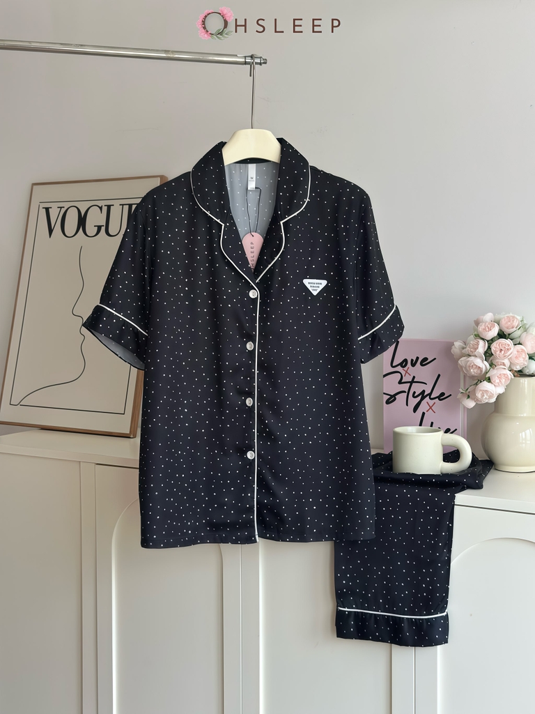 Tnqd chấm bi Đen Trắng