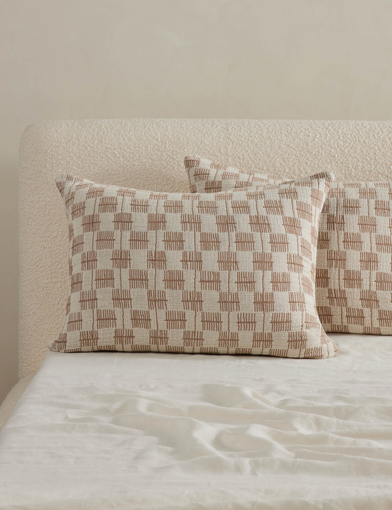 Vỏ Gối Cotton Dệt Đan Basketweave