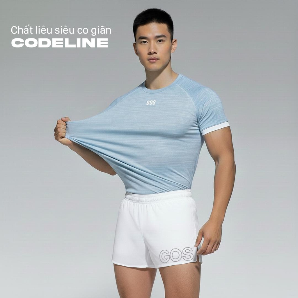 Áo thể thao gym ôm body nam GOS CodeLine S21 (Thun dệt kim)