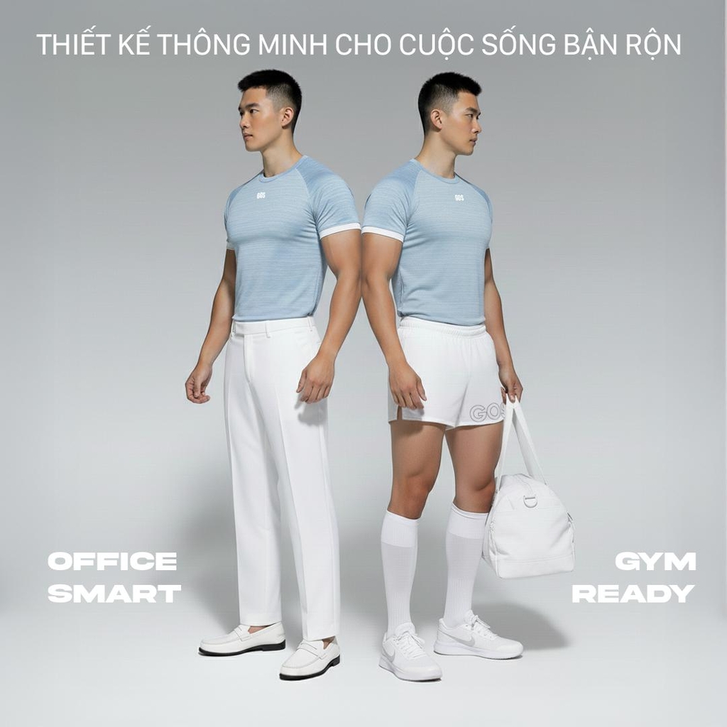 Áo thể thao gym ôm body nam GOS CodeLine S21 (Thun dệt kim)