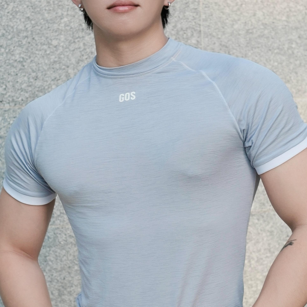 Áo thể thao gym ôm body nam GOS CodeLine S21 (Thun dệt kim)