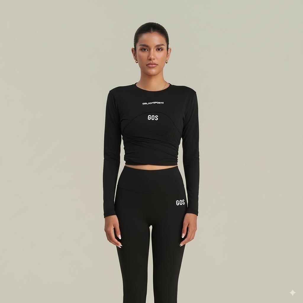 Áo khoác GOS Twist dài tay thể thao mặc 2 mặt cột nơ Girlsofsports