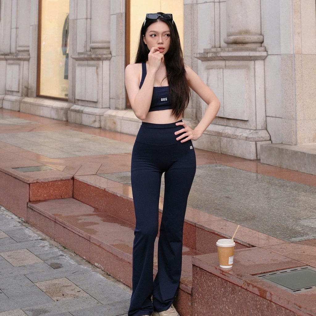 Quần dài legging ống loe GOS Flare legging thể thao lưng cao Girlsofsports