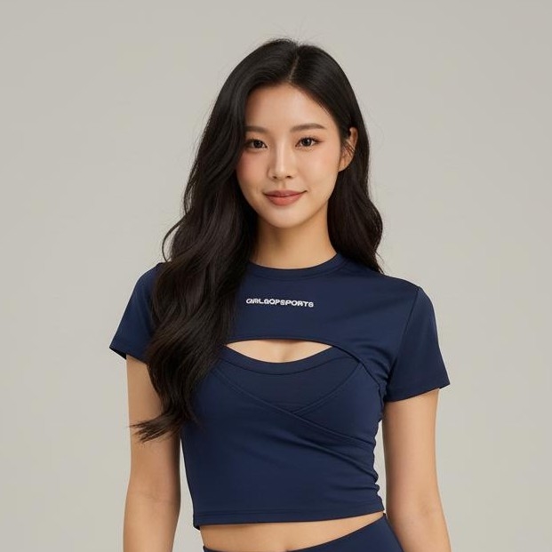 Áo khoác GOS Ribbon Wrap Top ngắn tay thể thao mặc 2 mặt cột chéo Girlsofsports