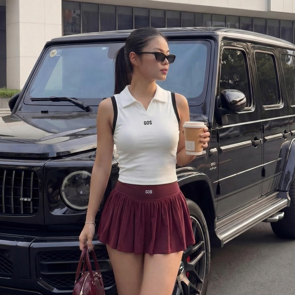 Tăng 1 size - Sway Skirt Chân váy xoè pickleball GOS có quần bảo hộ Girlsofsports