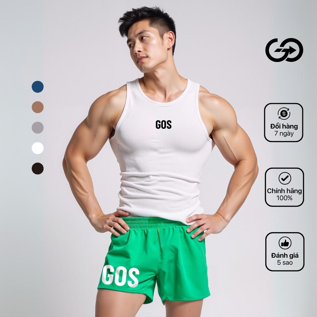 (LẤY LÊN 1 SIZE - Siêu ôm) Áo ba lỗ thể thao GOS BodyRib E2