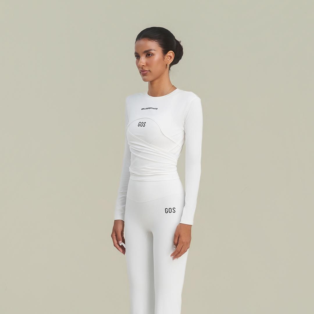 Áo khoác GOS Twist dài tay thể thao mặc 2 mặt cột nơ Girlsofsports