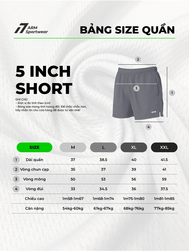 QUẦN ĐÙI 5 INCH
