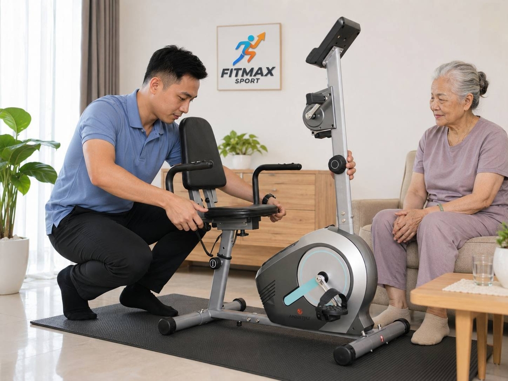 Kiểm tra yên tay cầm và bàn đạp xe đạp phục hồi chức năng trước khi tập