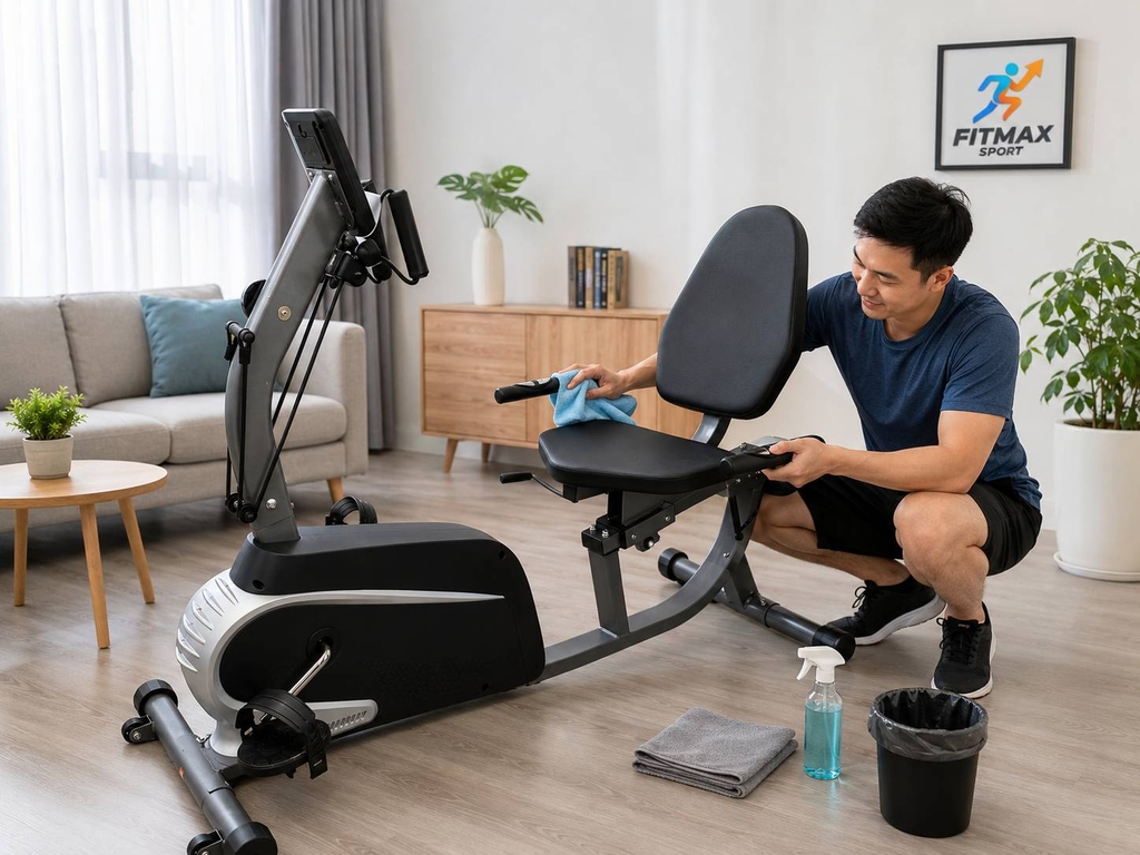 Vệ sinh xe đạp phục hồi chức năng sau mỗi buổi tập tại nhà