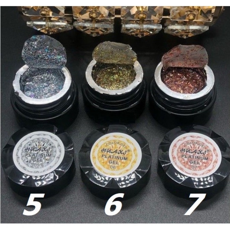 Gel Nhũ Vẽ Viền Huaxi Platinum – Gel Vẽ Line Nail Nhũ Lấp Lánh Cao Cấp