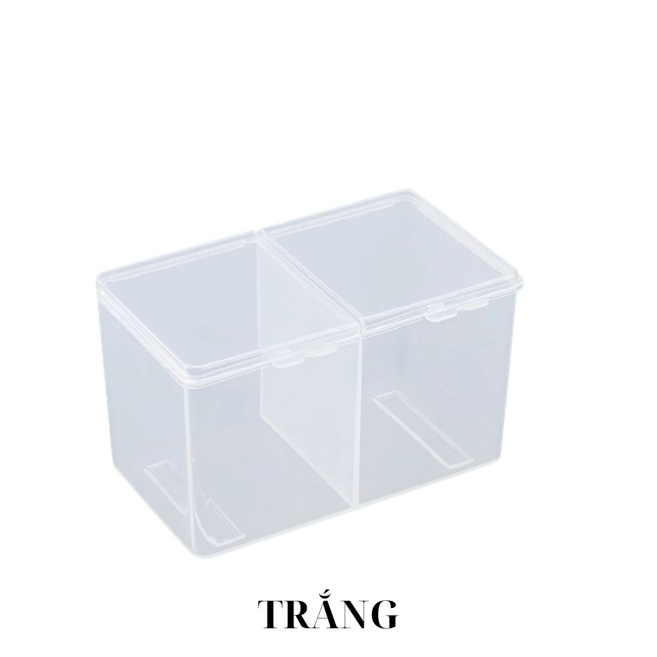 Hộp Đựng Giấy Lau Gel 2 Ngăn Có Nắp – Phân Loại Hồng / Trắng