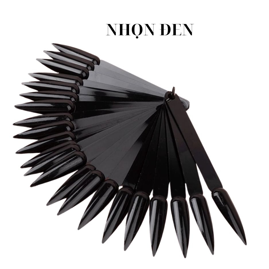 Móng Que Tập Sơn Nhọn 50 Tips – Bảng Màu Nail (Đen / Trắng / Trong / Đục) Trưng Bày Nail Art