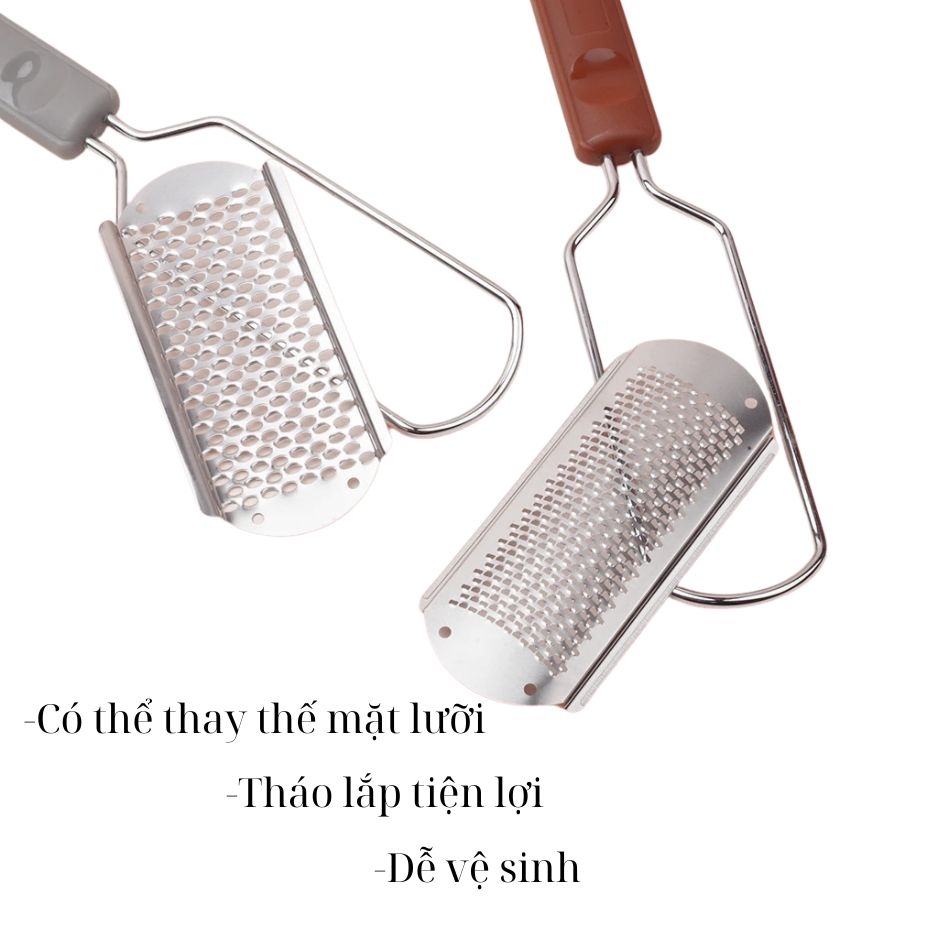 Cây Chà Gót Chân Inox 304 Cao Cấp Có Thể Thay Mặt Lưỡi