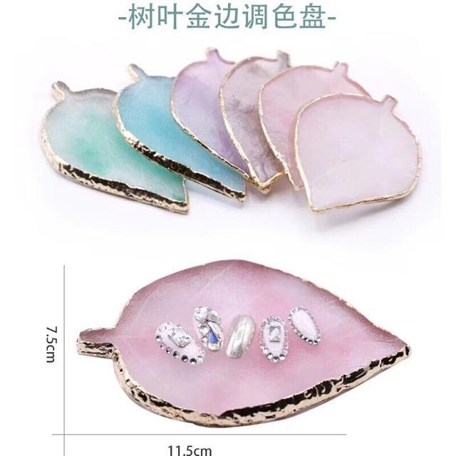 Đá Pha Sơn Gel Nail Art Cao Cấp – Bảng Trộn Gel Vân Đá Viền Kim Loại Sang Trọng