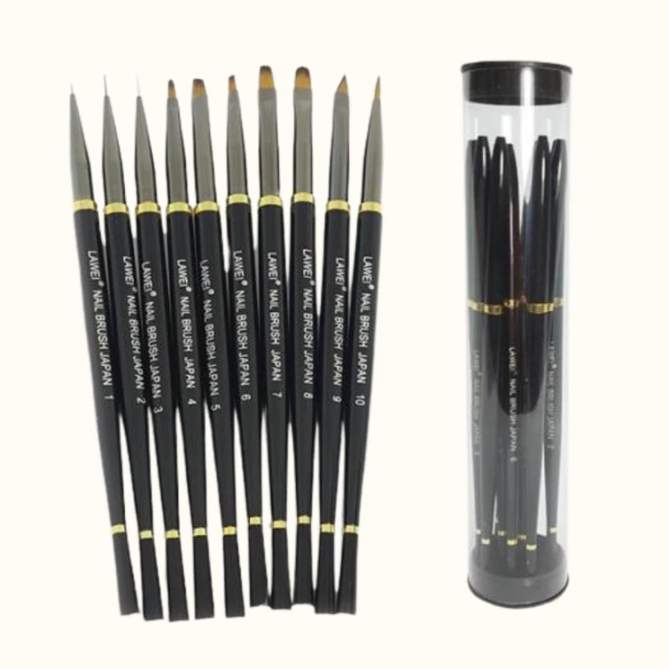 Bộ 10 Cọ Nail Lawei Chính Hãng Đầy Đủ Đầu Cọ Chuyên Dụng