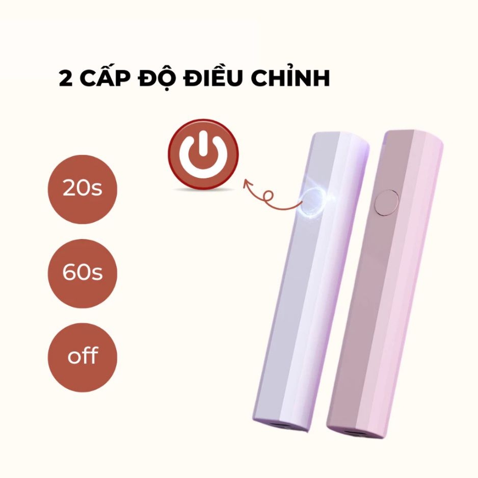 Máy Hơ Gel Mini Cầm Tay – Đèn UV LED Hơ Móng Nail Nhỏ Gọn, Sạc USB