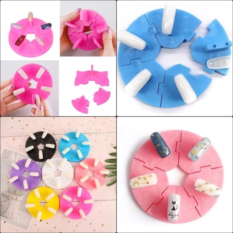 Đế Tròn Gắn Móng Giả 5 Ô Tháo Rời