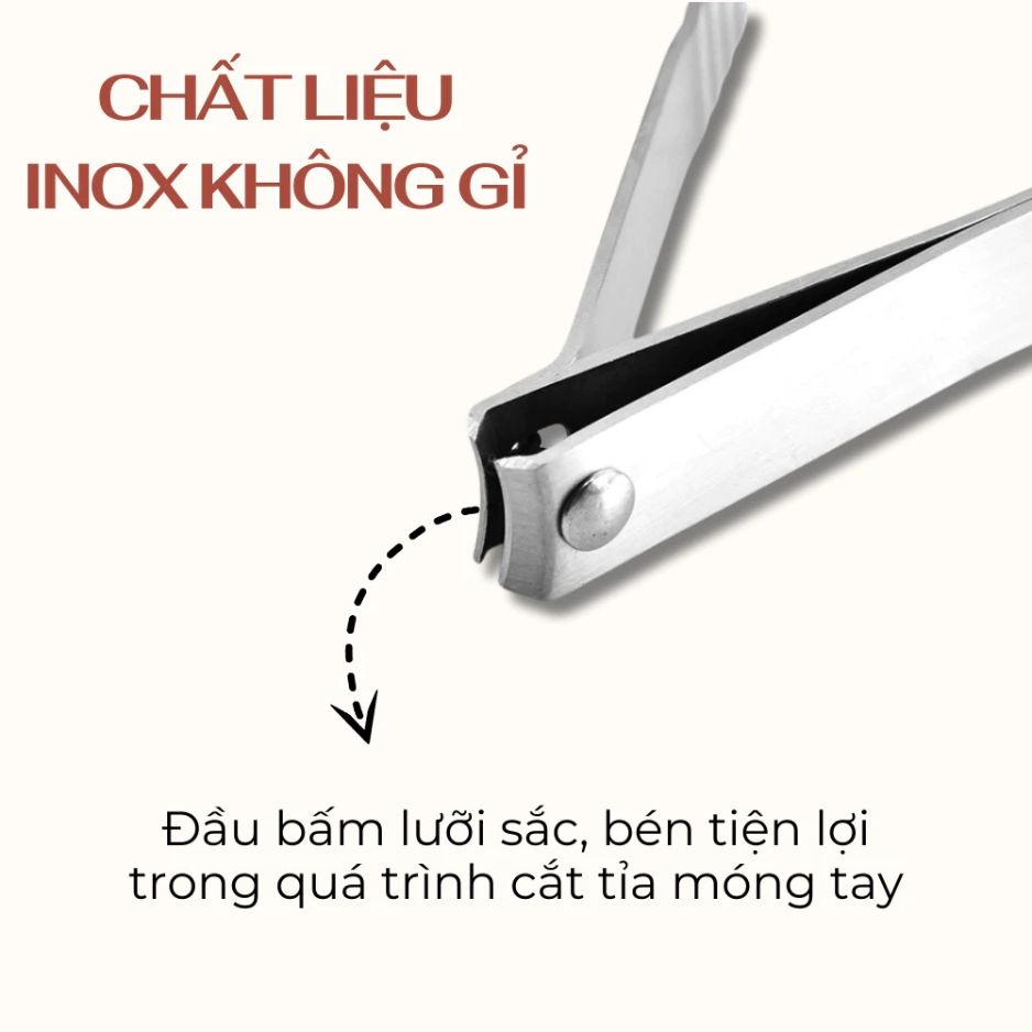 Bấm Móng Tay Inox Không Gỉ Cao Cấp