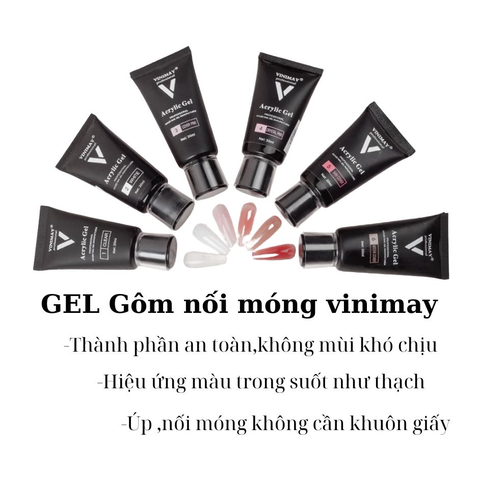 Gel Gôm Nối Móng Vinimay Acrylic Gel 30ml – Nhiều Phân Loại Màu