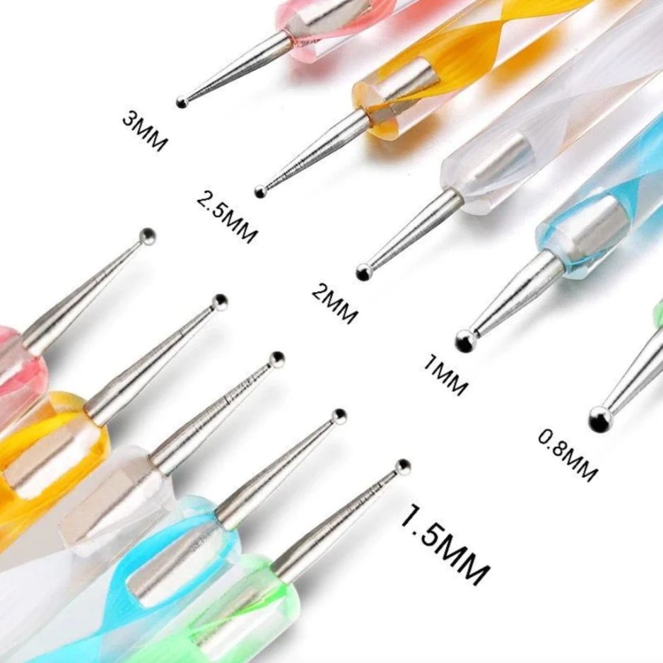 Set 5 Bút Chấm Bi Nail Đủ Size 2 Đầu