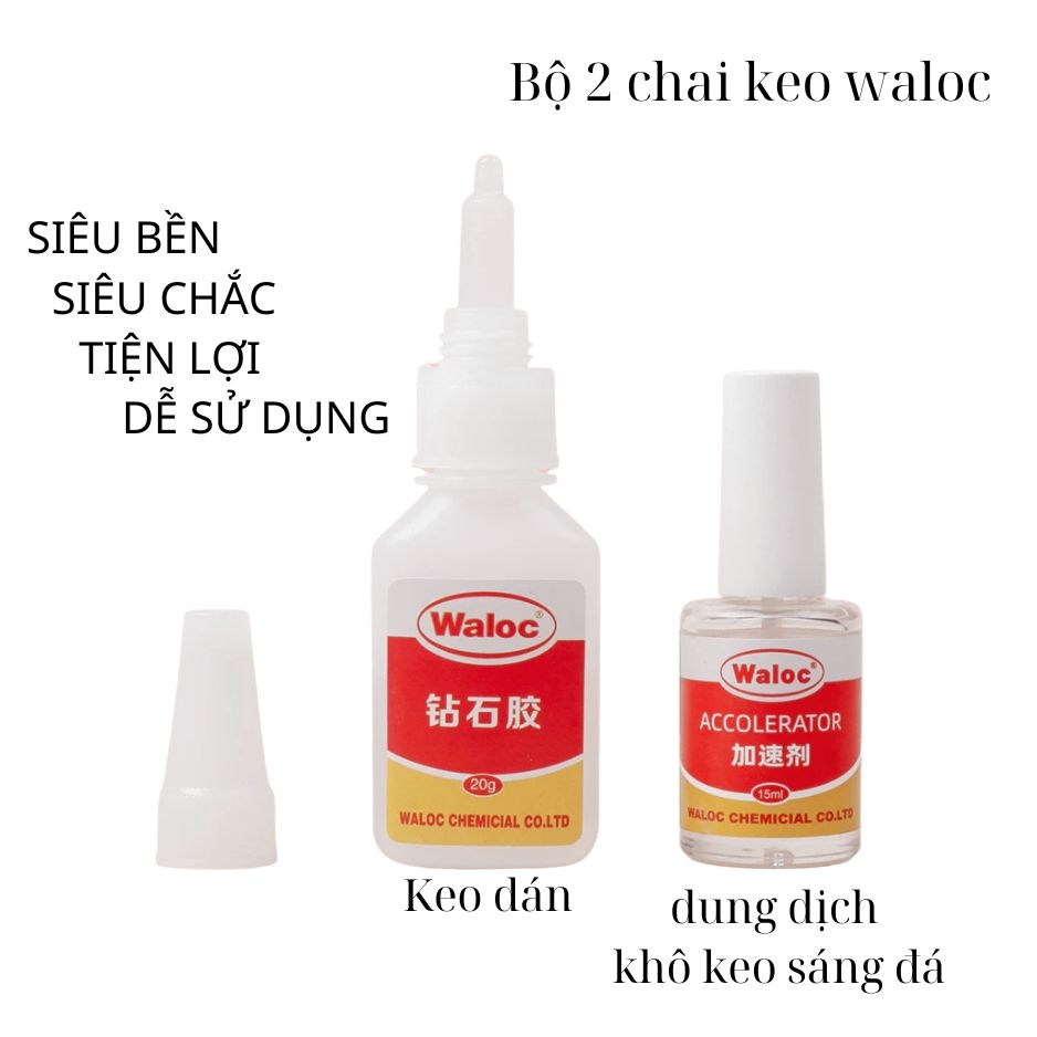 Bộ Keo Dán Đá Waloc Kèm Dung Dịch Kích Khô Siêu Chắc