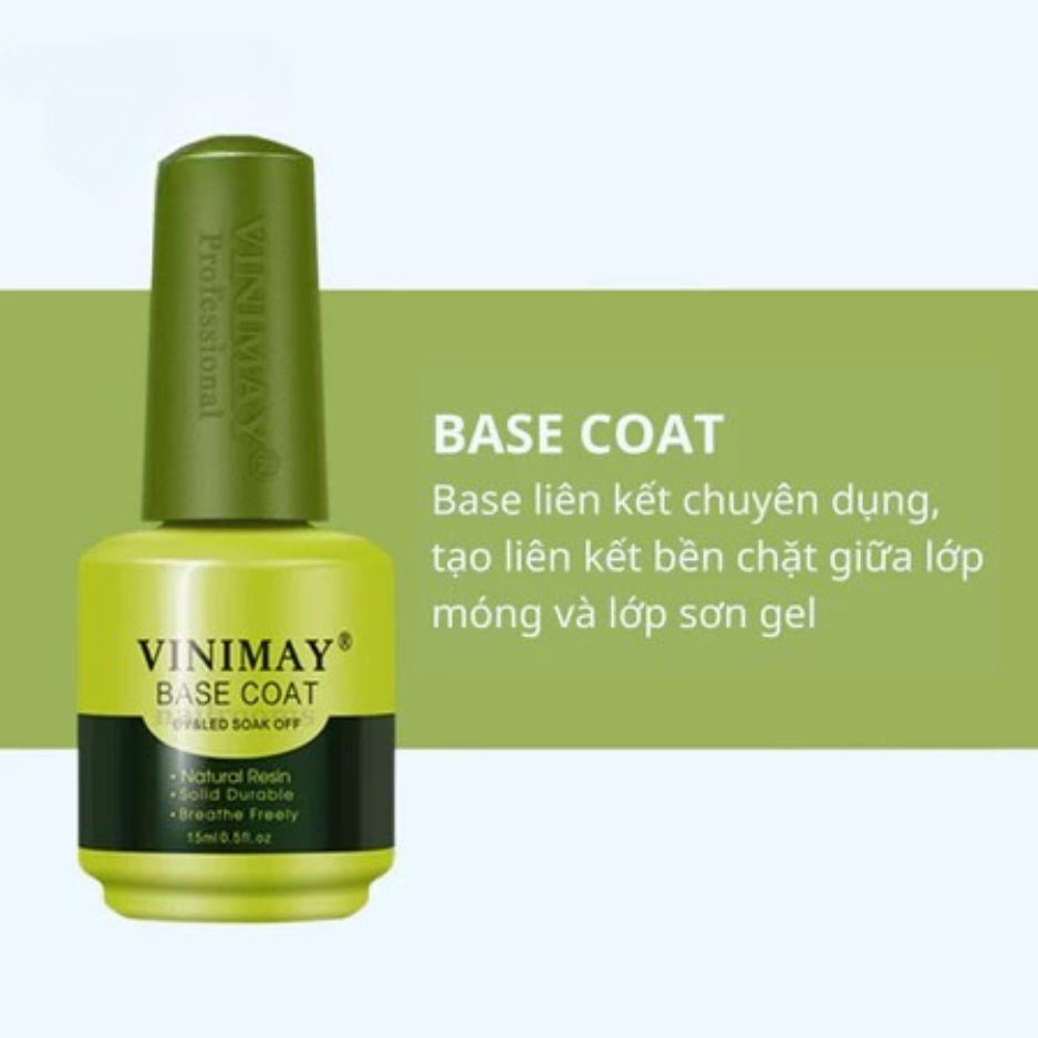 Base Top Vinimay 15ml – Base, Top Bóng, Top Loang, Primer, Remover Chính Hãng