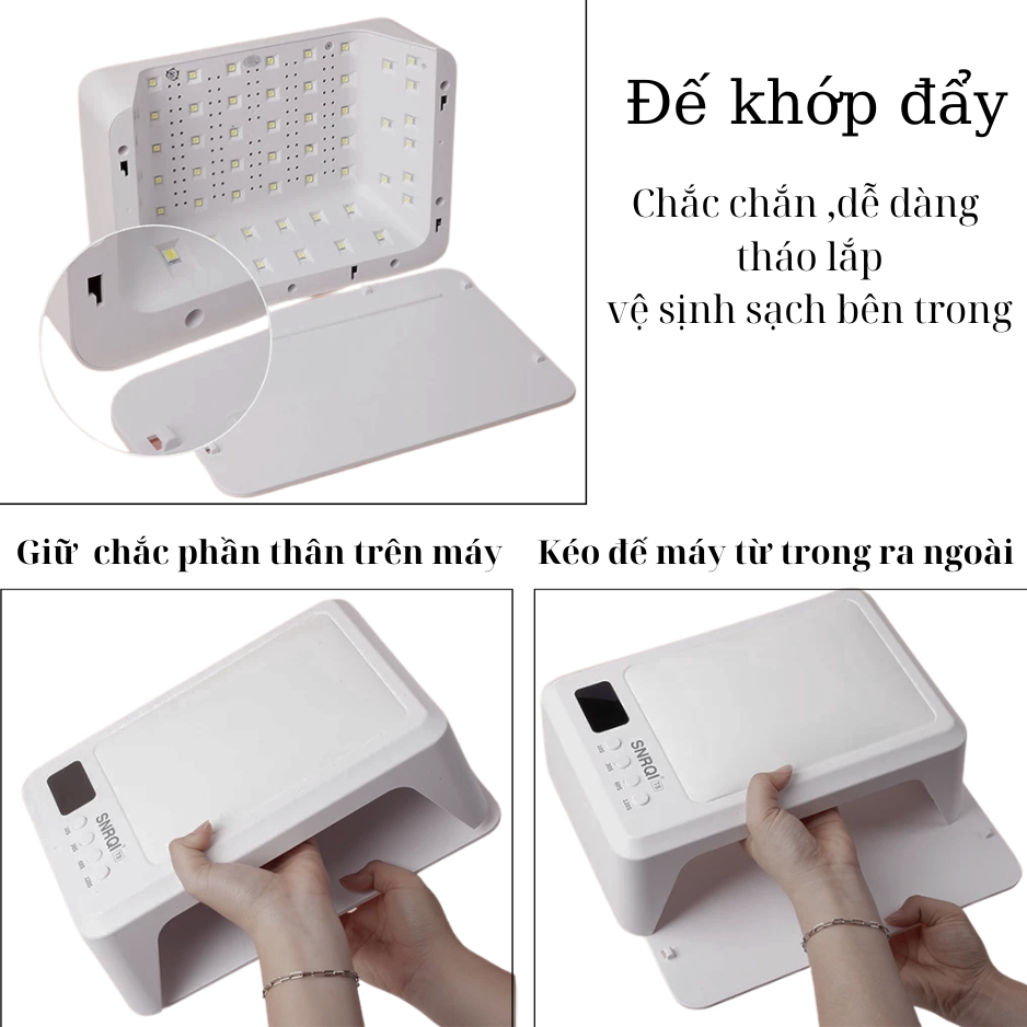 Máy Hơ Gel UV/LED SNRQI T8 72W 60 Bóng Tháo Đế Hơ 2 Tay