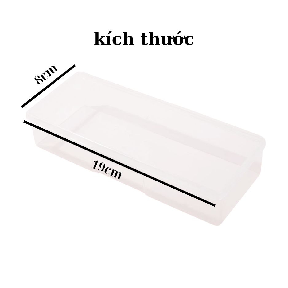 Hộp Nhựa Đựng Cọ Nail Trong Suốt 19x8cm