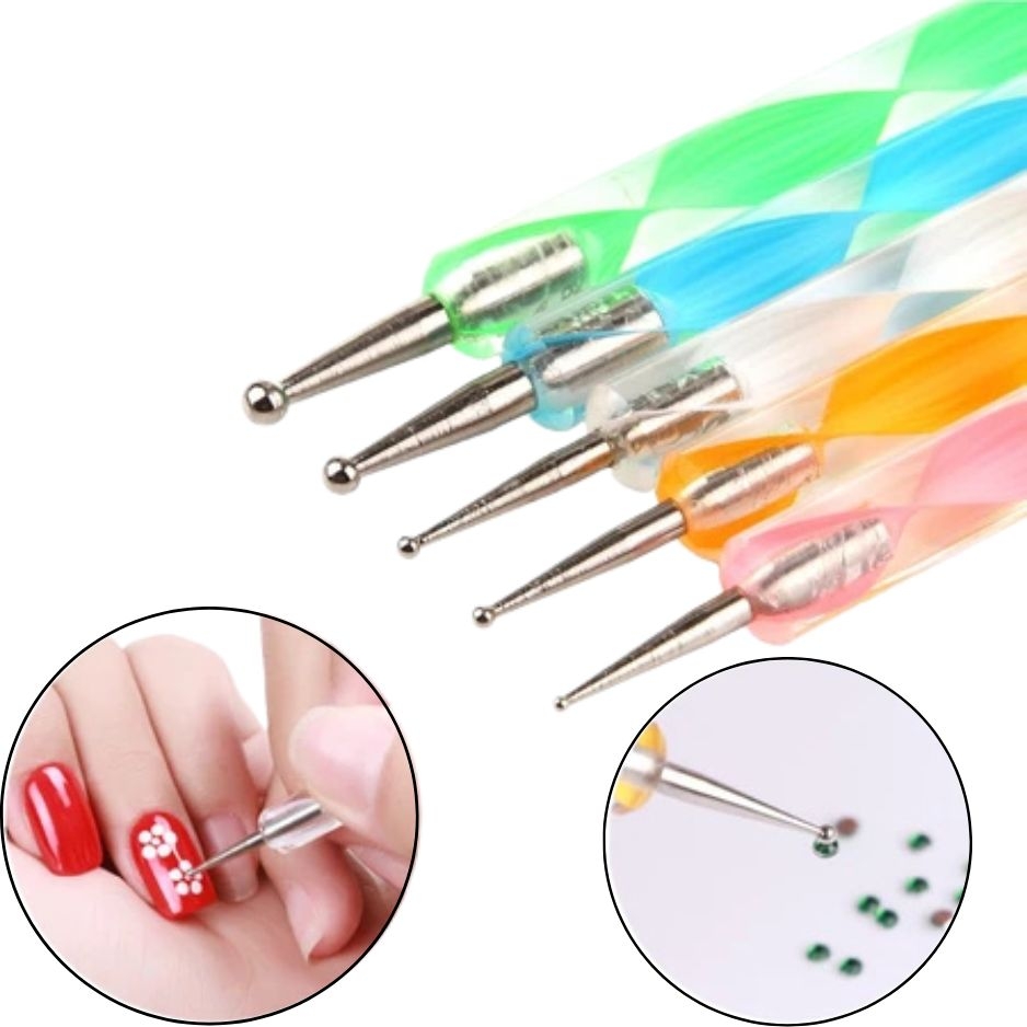 Set 5 Bút Chấm Bi Nail Đủ Size 2 Đầu