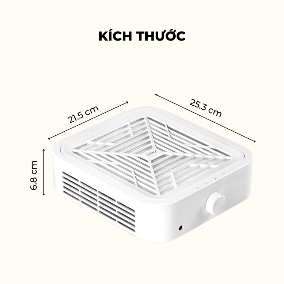Máy Hút Bụi Nail SNRQI WL007 Không Tích Điện 120W Có Màng Lọc Tháo Rời