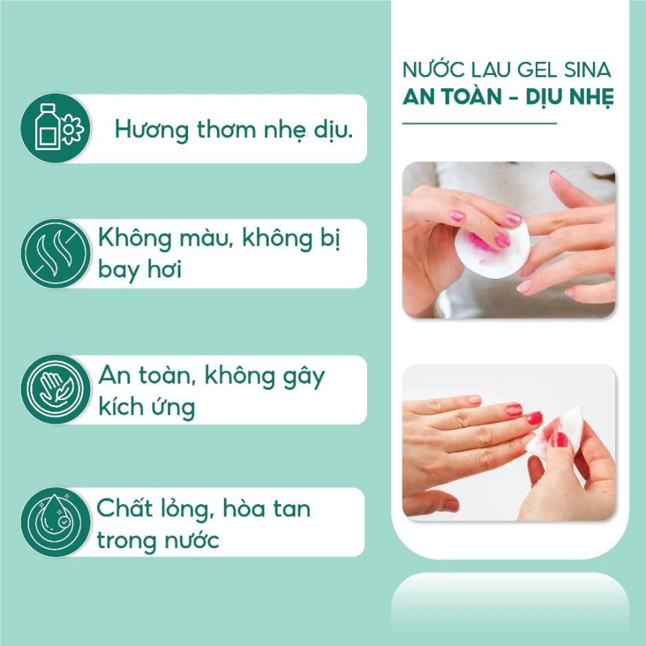 Nước Lau Gel Sina – Cleanser Plus Làm Sạch Móng Sau Khi Sơn
