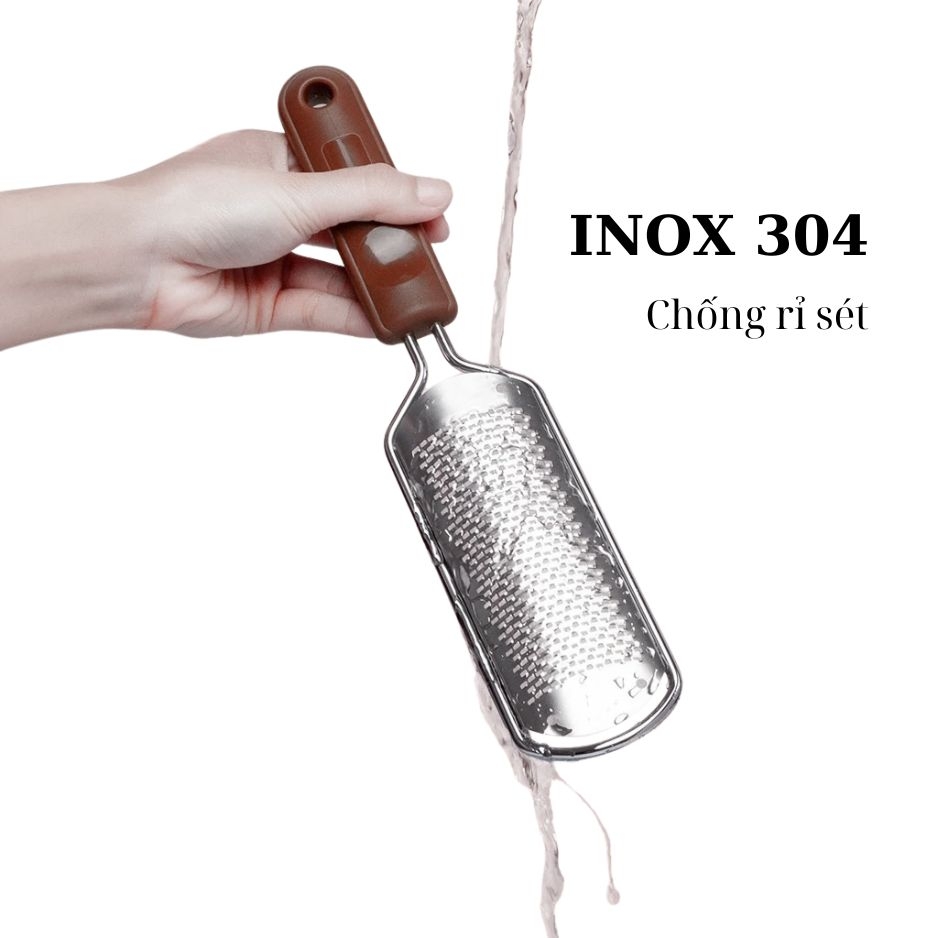 Cây Chà Gót Chân Inox 304 Cao Cấp Có Thể Thay Mặt Lưỡi
