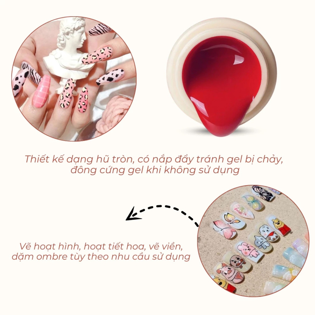 Set Gel Vẽ Móng 12 Màu Painting Gel – Gel Vẽ Nét, Ombre, Nail Art Chuyên Nghiệp