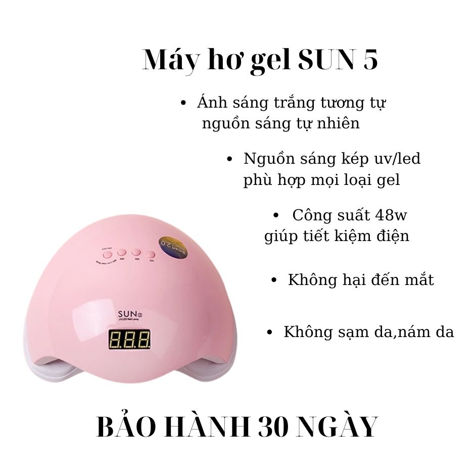 Máy Hơ Gel SUN 5 UV/LED 48W 24 Bóng Có Cảm Biến Và Màn Hình LED