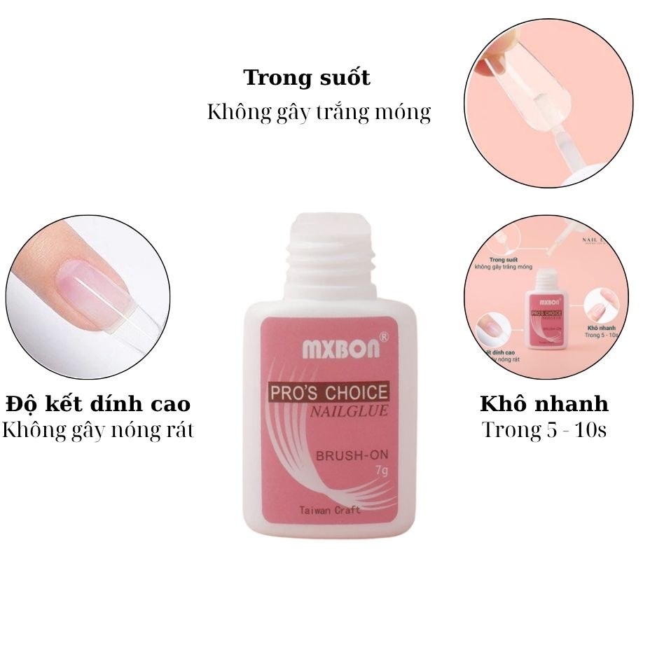 Keo Dán Móng MXBON Hồng 7g Siêu Dính