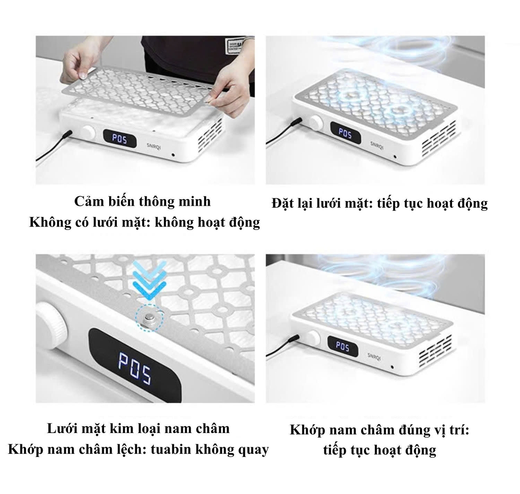 Máy Hút Bụi Nail SNRQI W-30 2 Tuabin Không Chổi Than