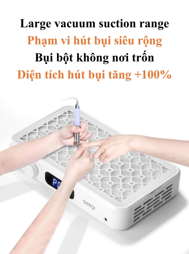 Máy Hút Bụi Nail SNRQI W-30 2 Tuabin Không Chổi Than