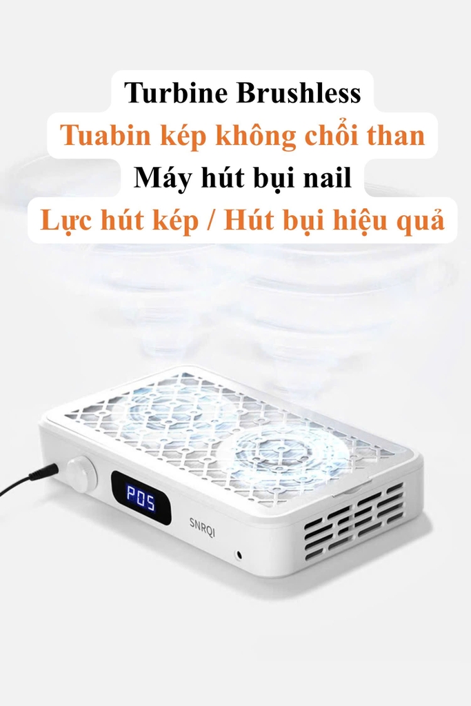 Máy Hút Bụi Nail SNRQI W-30 2 Tuabin Không Chổi Than