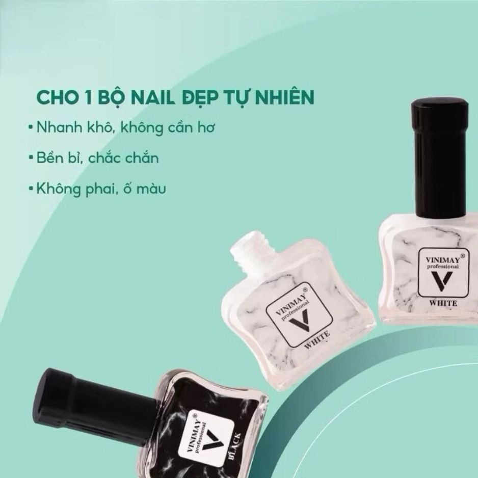 Cồn Loang Vinimay Trắng Đen Trong Suốt Tạo Hiệu Ứng Loang Nail Nghệ Thuật