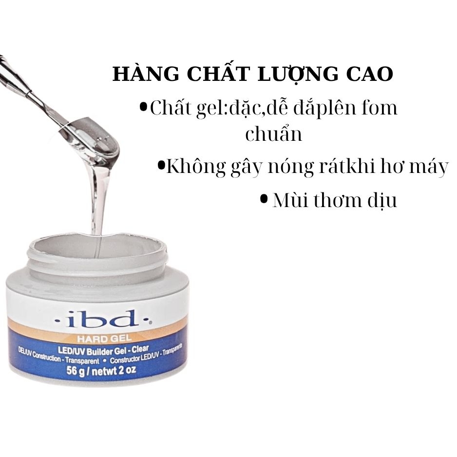 Gel Đắp Móng IBD Hard Gel Clear 56g