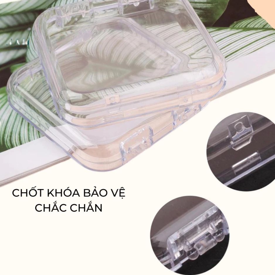 Hộp Đựng Nailbox Vuông Trong Suốt 7.5x7.5cm