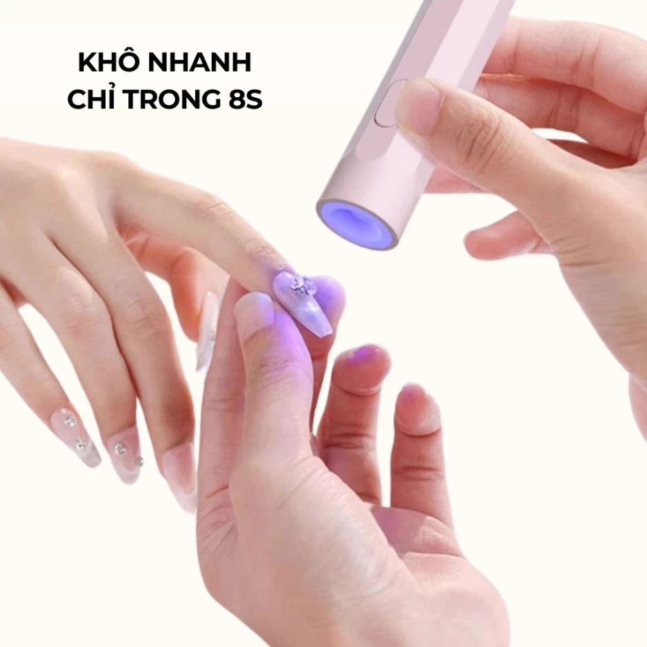 Máy Hơ Gel Mini Cầm Tay – Đèn UV LED Hơ Móng Nail Nhỏ Gọn, Sạc USB
