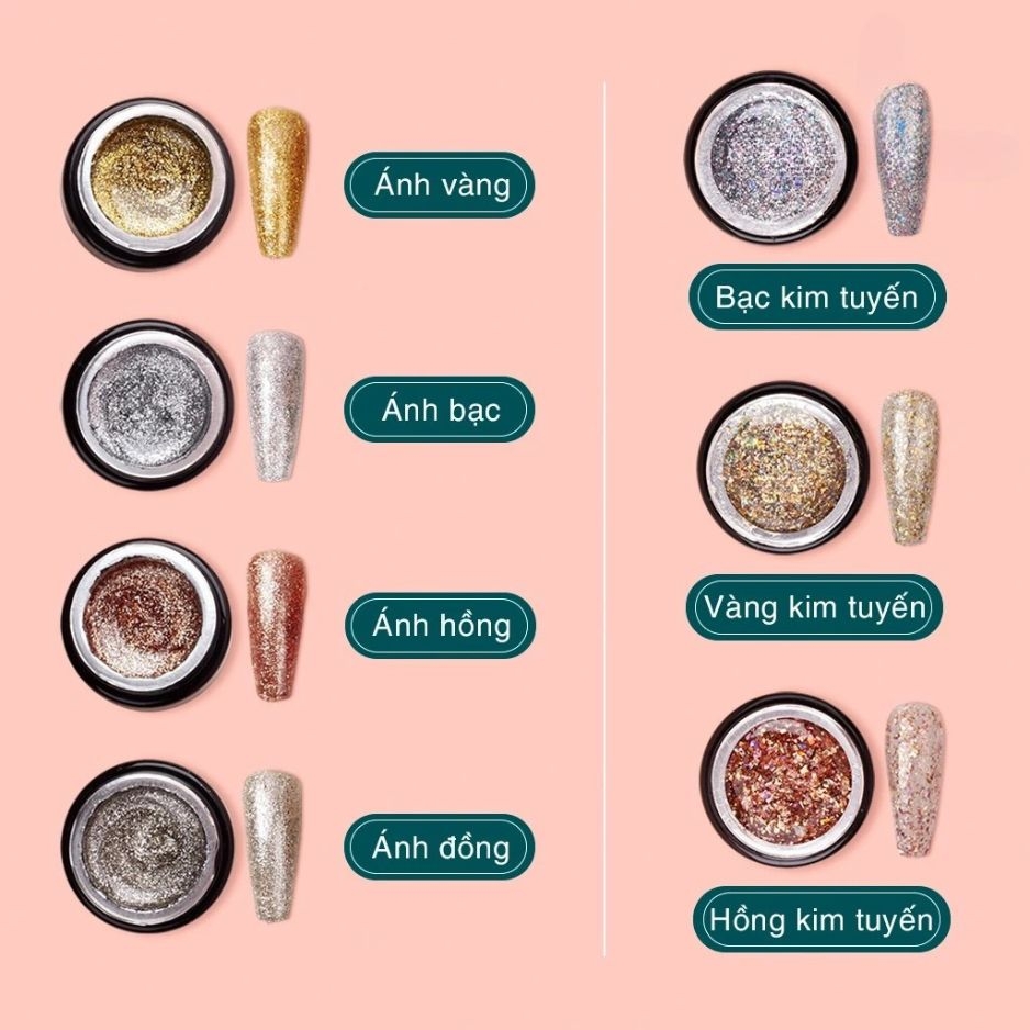 Gel Nhũ Vẽ Viền Huaxi Platinum – Gel Vẽ Line Nail Nhũ Lấp Lánh Cao Cấp