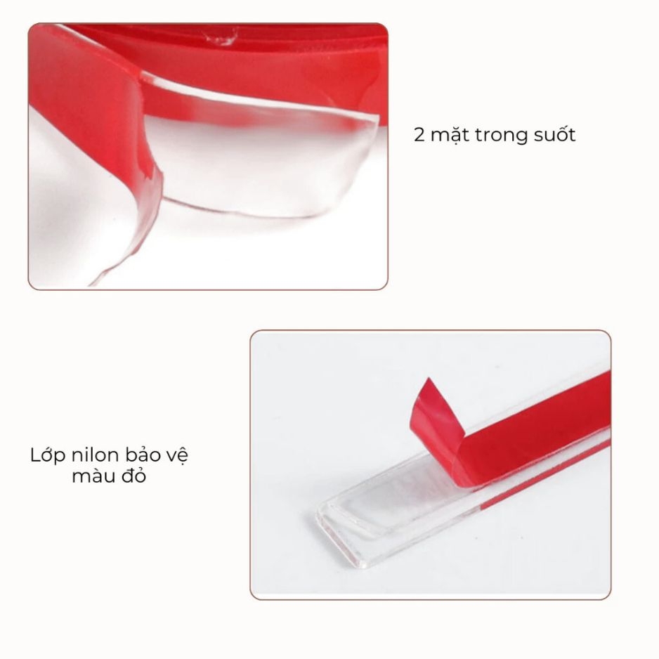 Băng Dính Đỏ 2 Mặt Dán Thanh Trưng Bày Móng